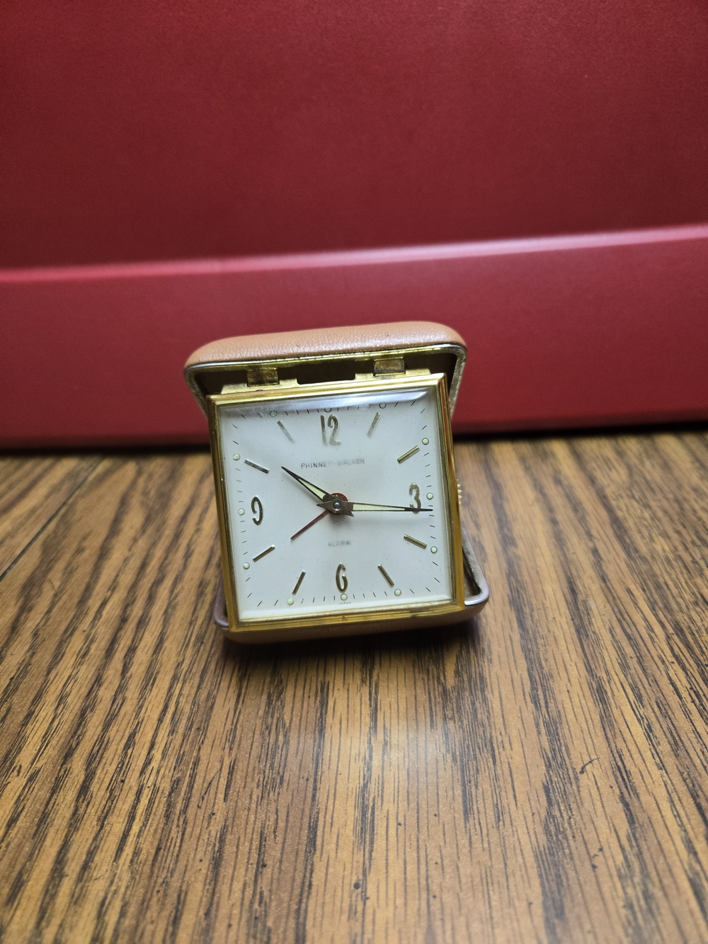 Phinney-Walker Vintage Folding Travel Alarm Clock Gold
